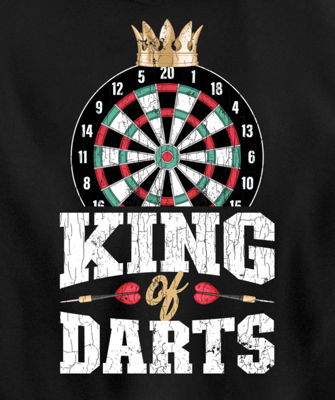 King Of Darts Funny Dart Player Graphic Pullover Hoodie