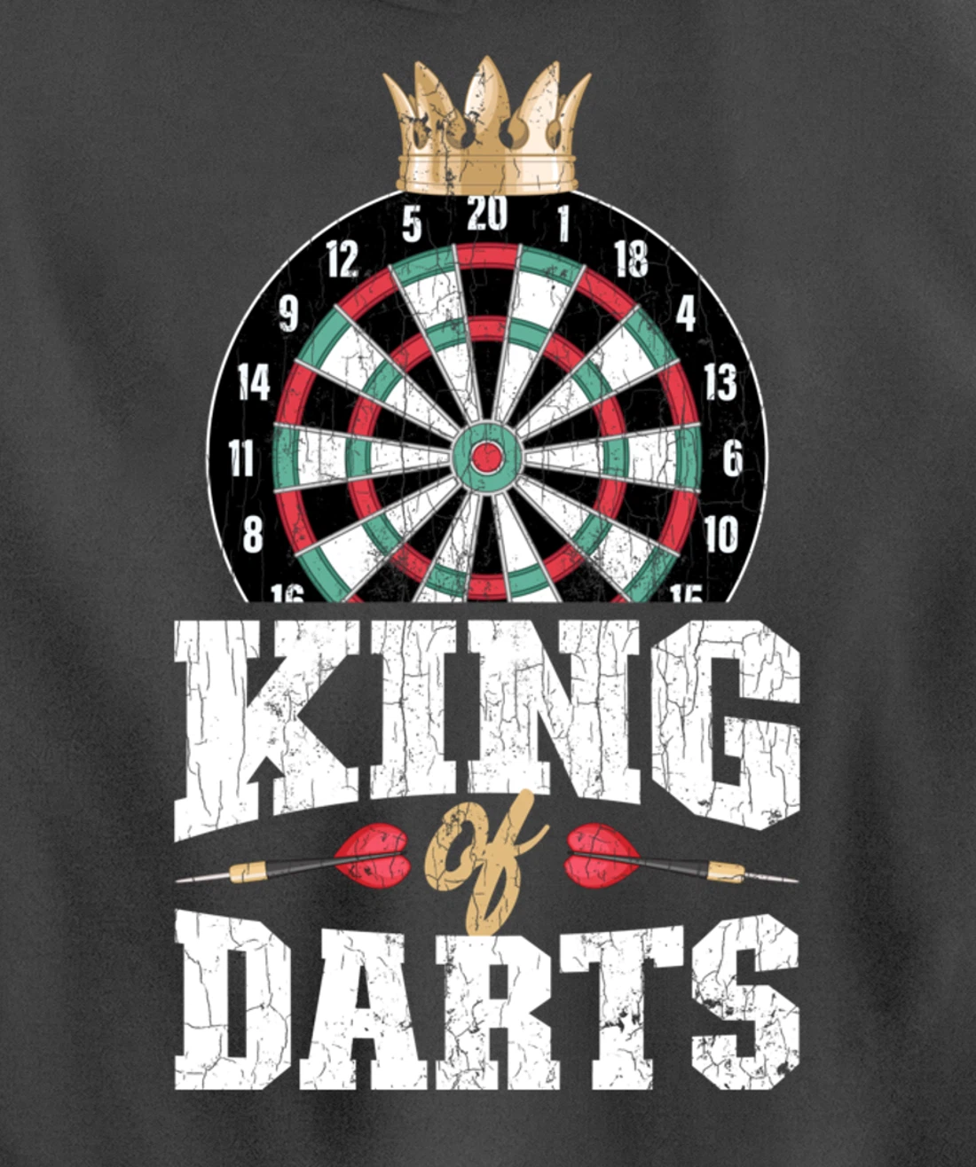 King Of Darts Funny Dart Player Graphic Pullover Hoodie