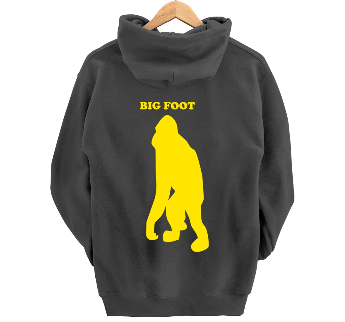 Funny Bigfoot Shirt Monkey Meme Sasquatch Cryptid Silhouette Pullover Hoodie