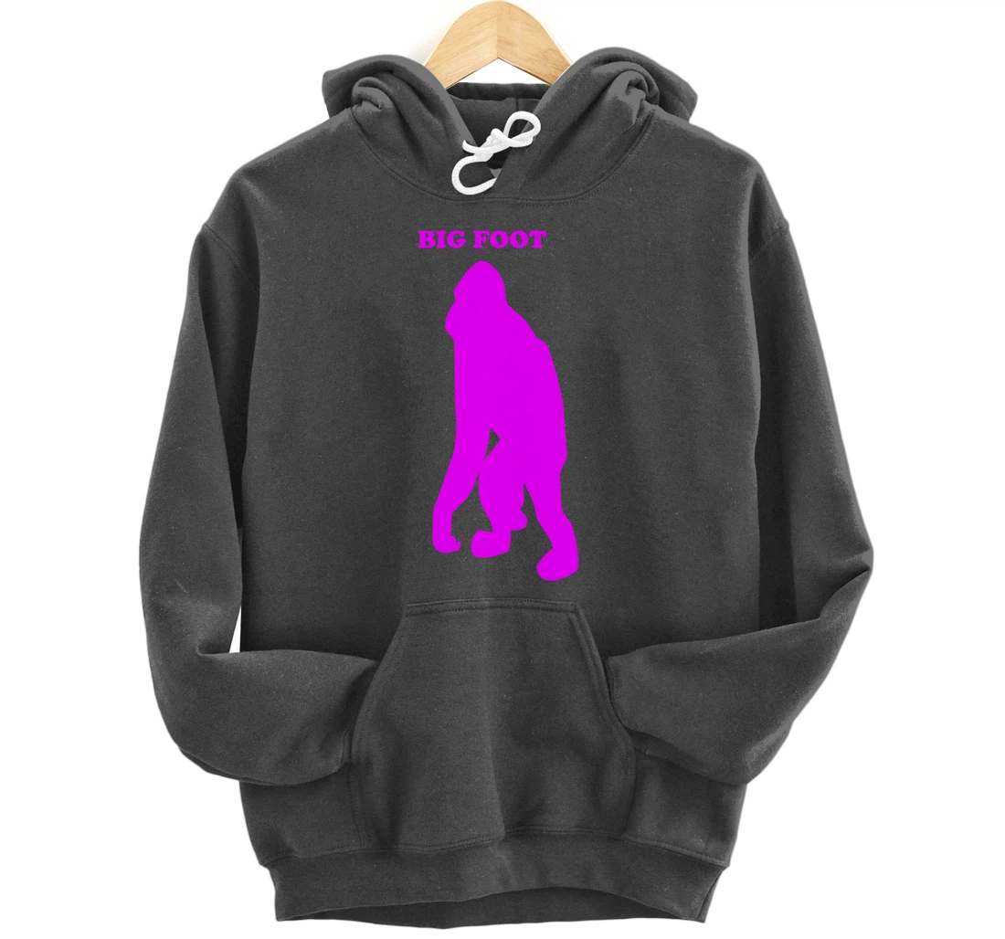 Funny Bigfoot Shirt Monkey Meme Sasquatch Cryptid Silhouette Pullover Hoodie