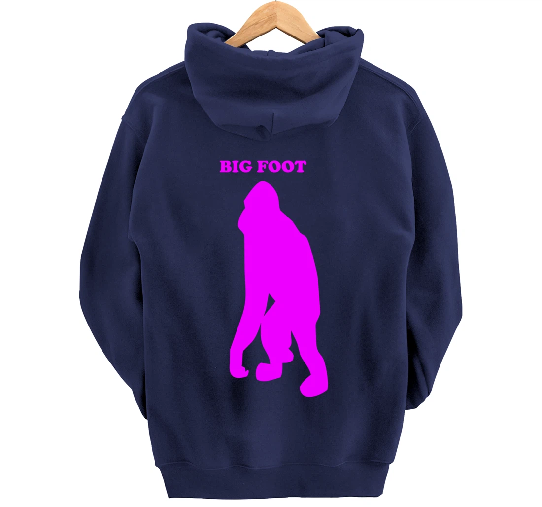 Funny Bigfoot Shirt Monkey Meme Sasquatch Cryptid Silhouette Pullover Hoodie