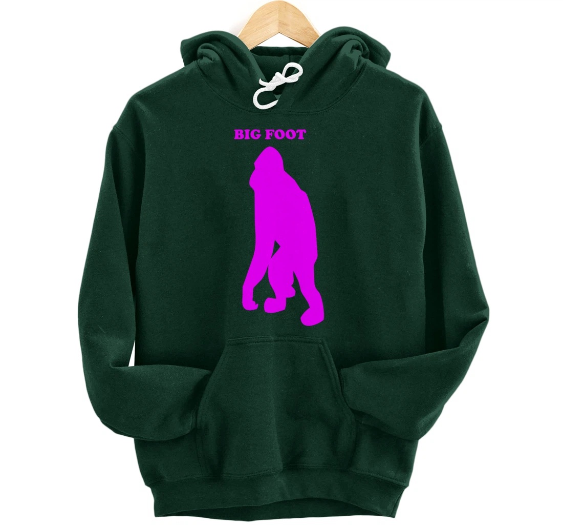 Funny Bigfoot Shirt Monkey Meme Sasquatch Cryptid Silhouette Pullover Hoodie