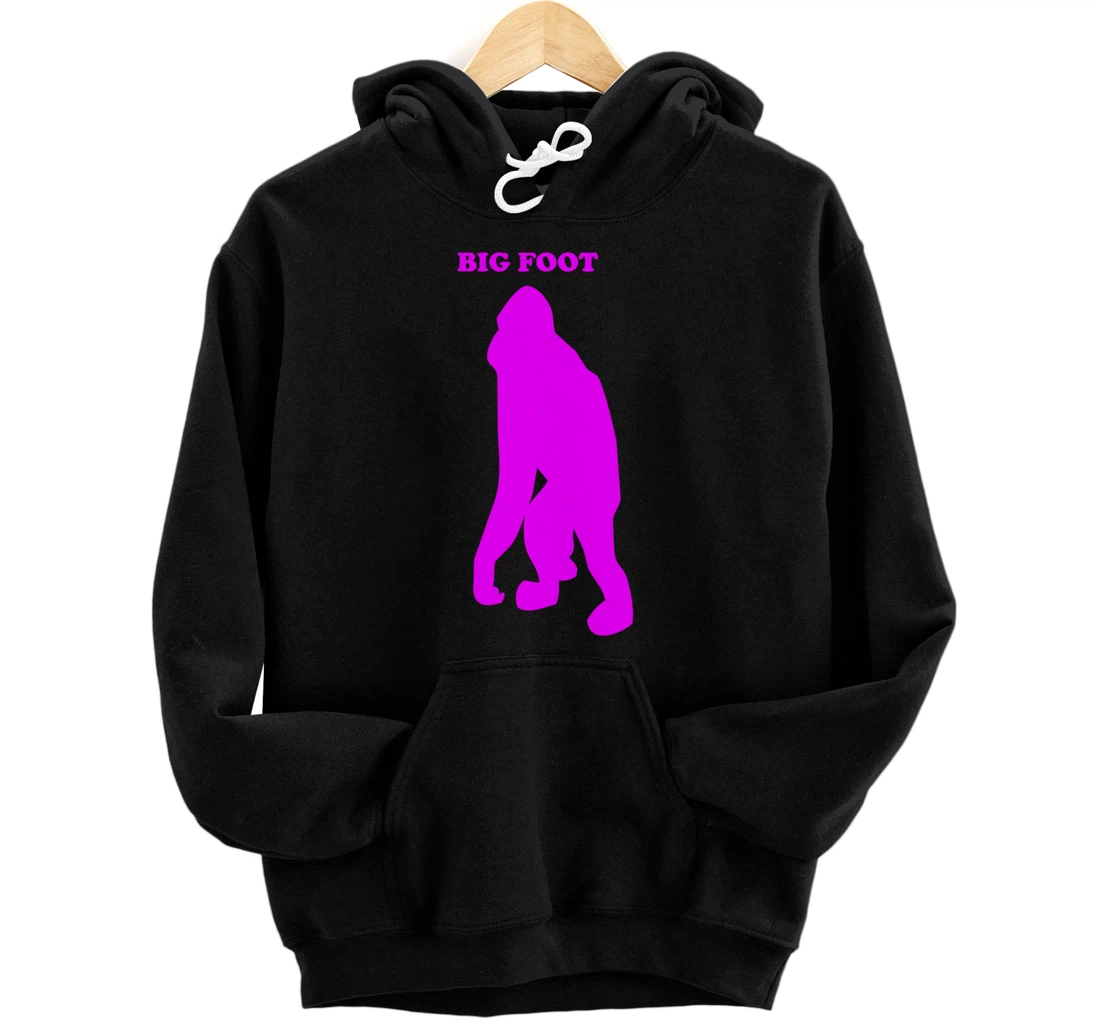 Funny Bigfoot Shirt Monkey Meme Sasquatch Cryptid Silhouette Pullover Hoodie