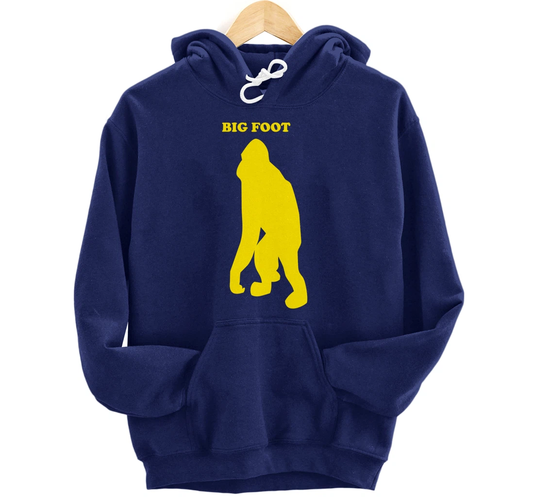 Funny Bigfoot Shirt Monkey Meme Sasquatch Cryptid Silhouette Pullover Hoodie