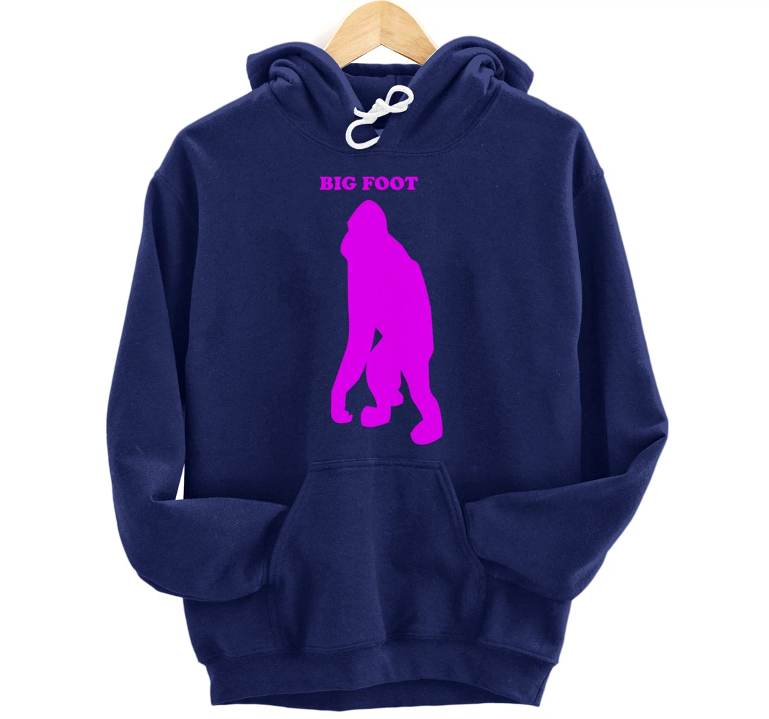 Funny Bigfoot Shirt Monkey Meme Sasquatch Cryptid Silhouette Pullover Hoodie