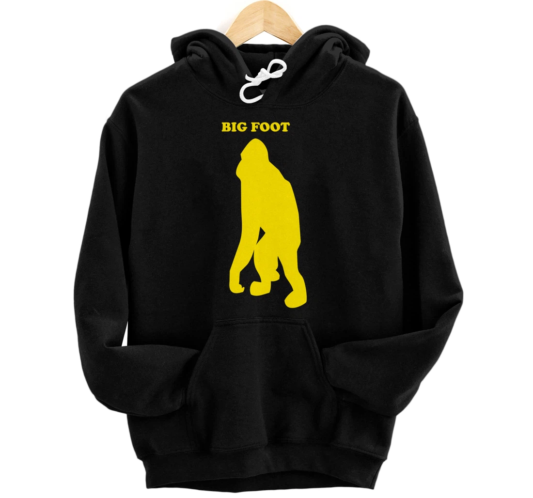 Funny Bigfoot Shirt Monkey Meme Sasquatch Cryptid Silhouette Pullover Hoodie