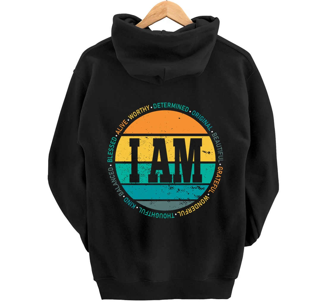Retro Positive Affirmations Mental Health Awareness Pullover Hoodie