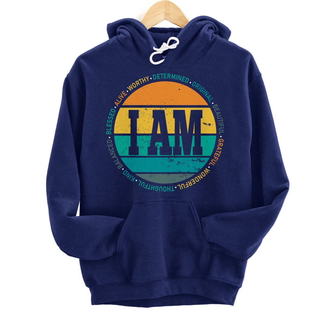 Retro Positive Affirmations Mental Health Awareness Pullover Hoodie