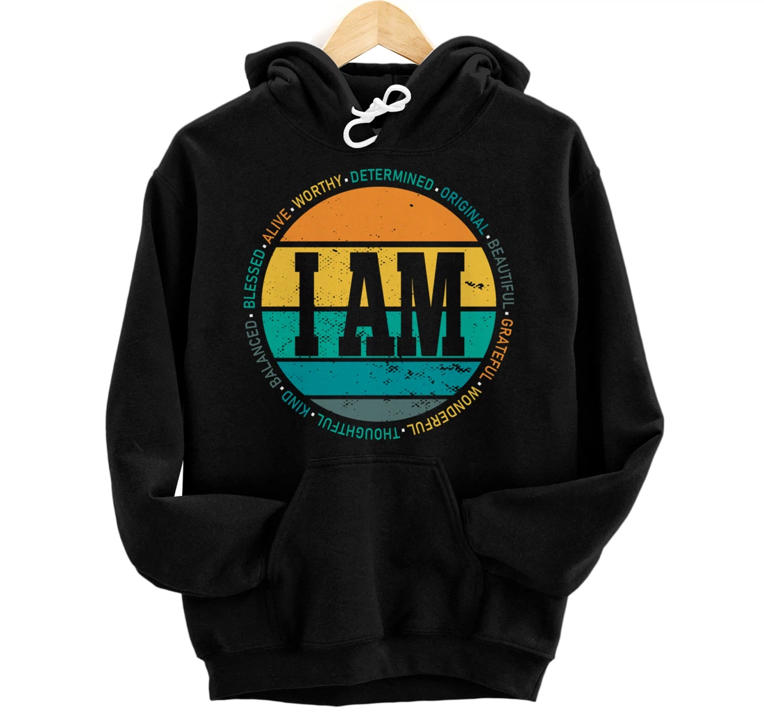 Retro Positive Affirmations Mental Health Awareness Pullover Hoodie