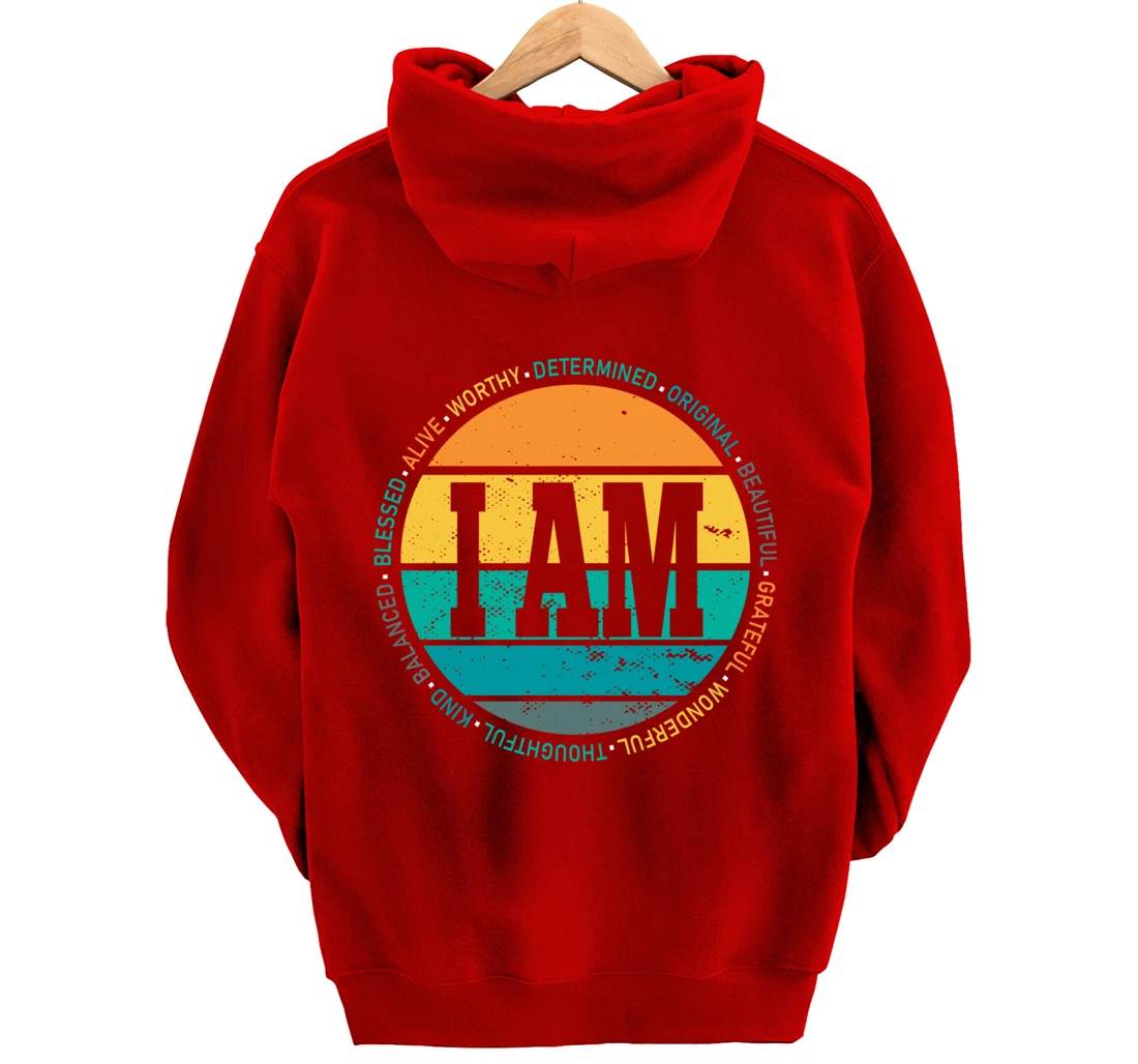 Retro Positive Affirmations Mental Health Awareness Pullover Hoodie