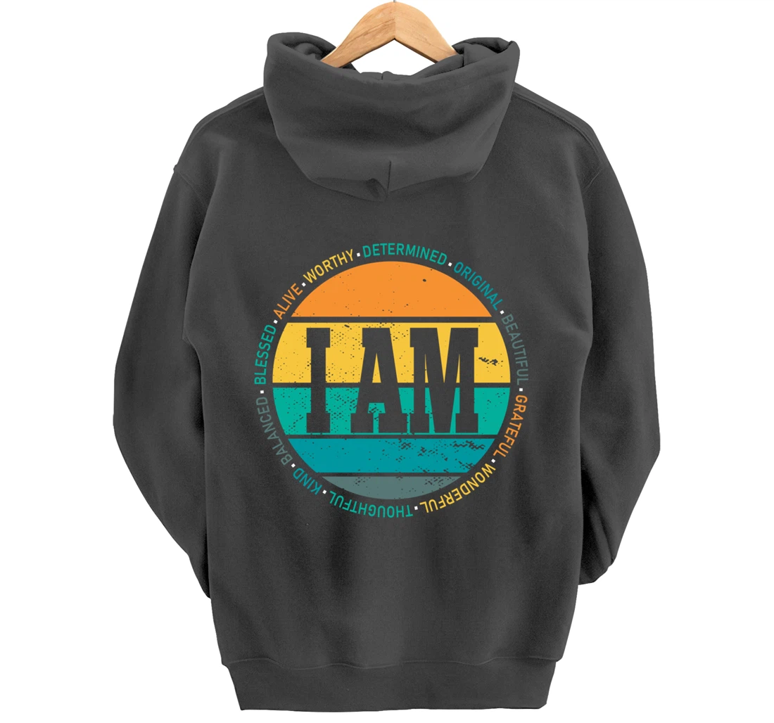 Retro Positive Affirmations Mental Health Awareness Pullover Hoodie