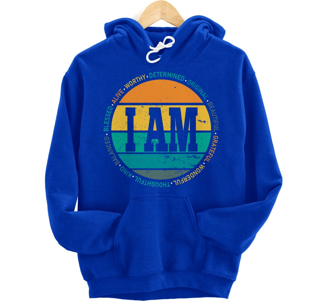 Retro Positive Affirmations Mental Health Awareness Pullover Hoodie