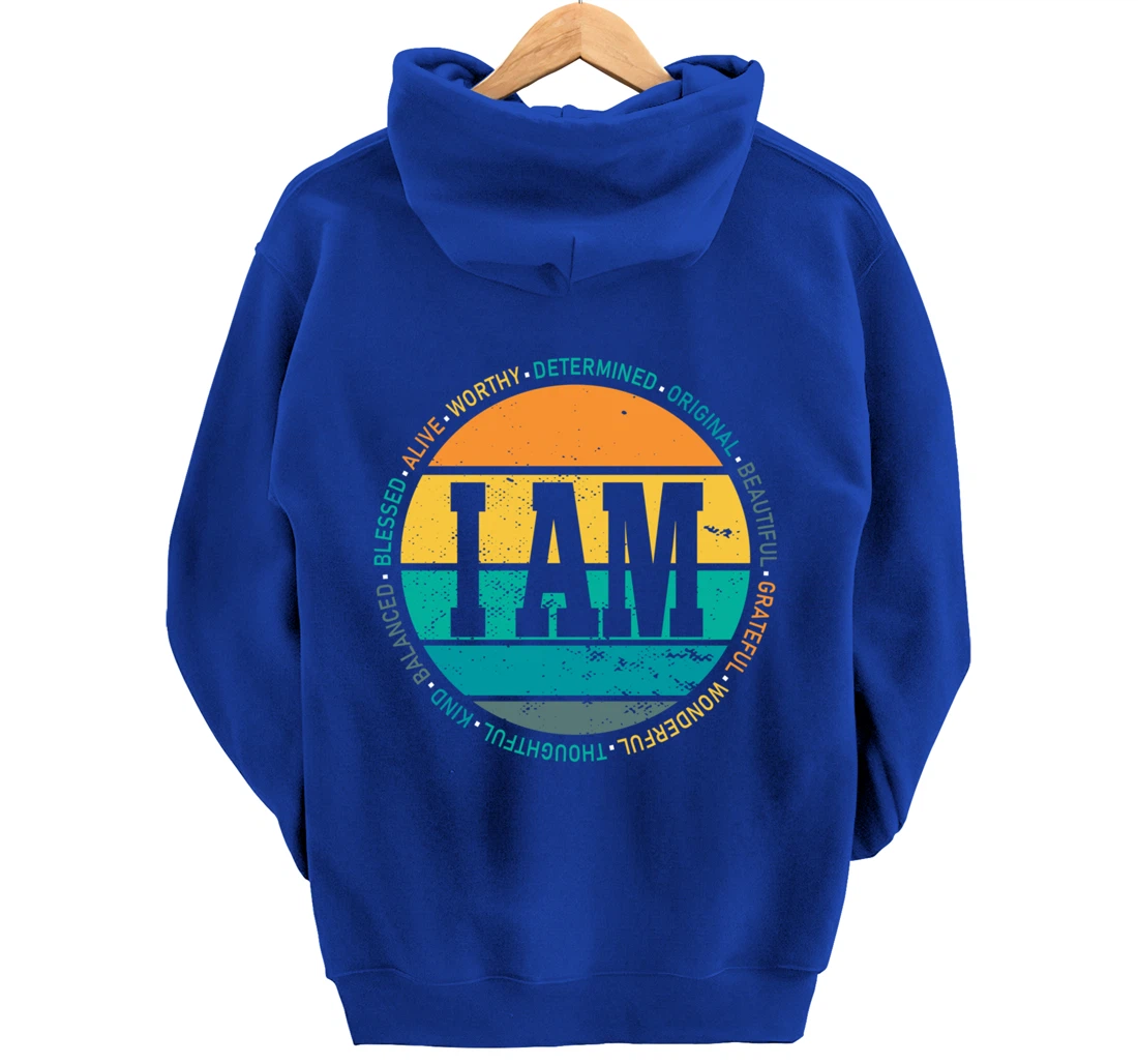 Retro Positive Affirmations Mental Health Awareness Pullover Hoodie