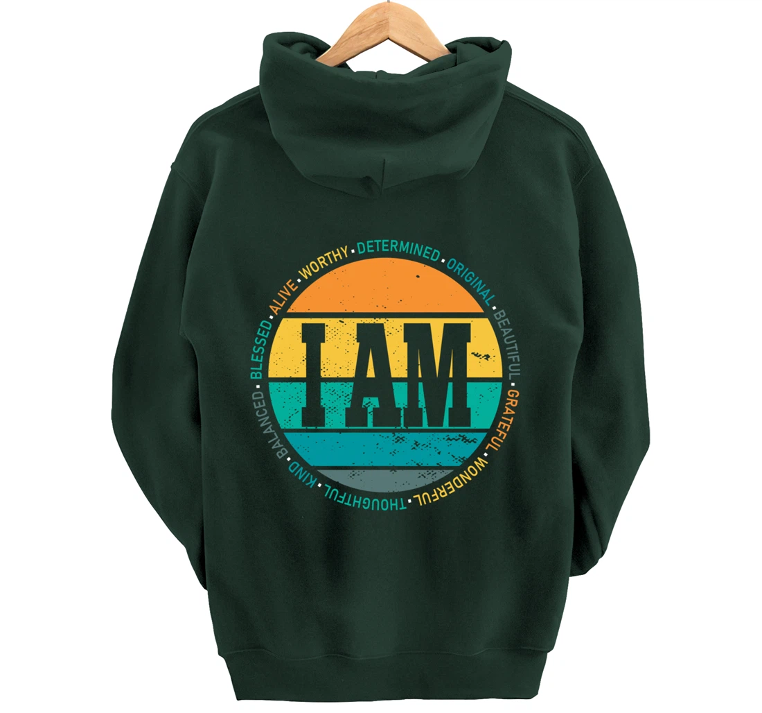 Retro Positive Affirmations Mental Health Awareness Pullover Hoodie