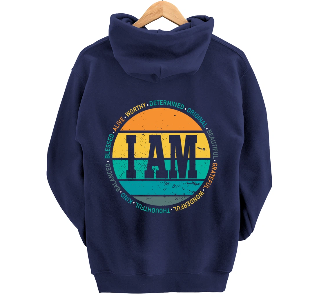 Retro Positive Affirmations Mental Health Awareness Pullover Hoodie