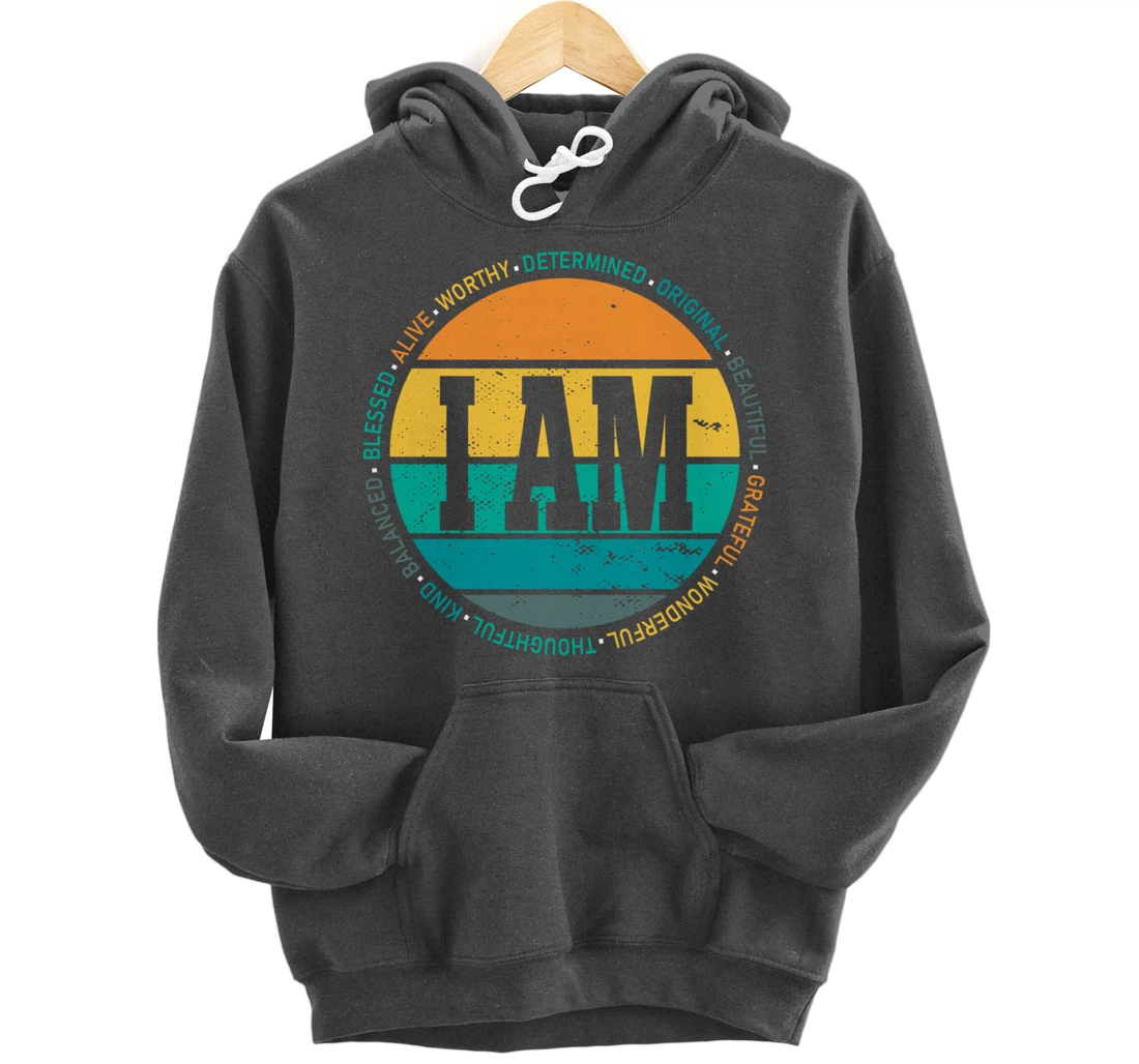 Retro Positive Affirmations Mental Health Awareness Pullover Hoodie