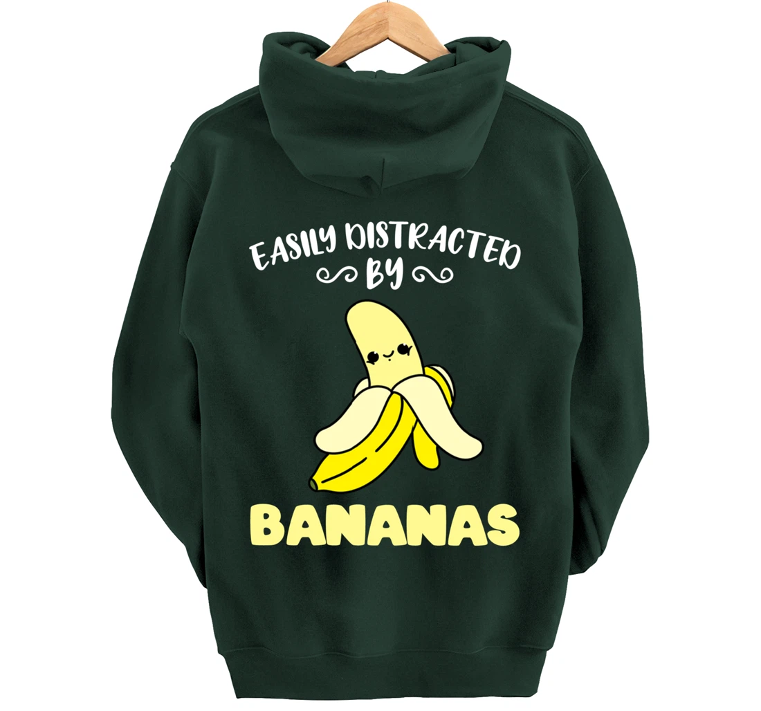 Easily Distracted By Bananas Pullover Hoodie