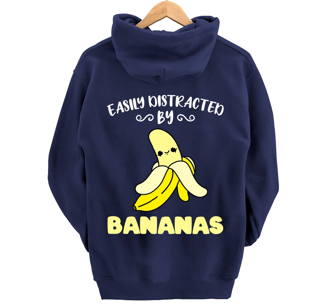 Easily Distracted By Bananas Pullover Hoodie