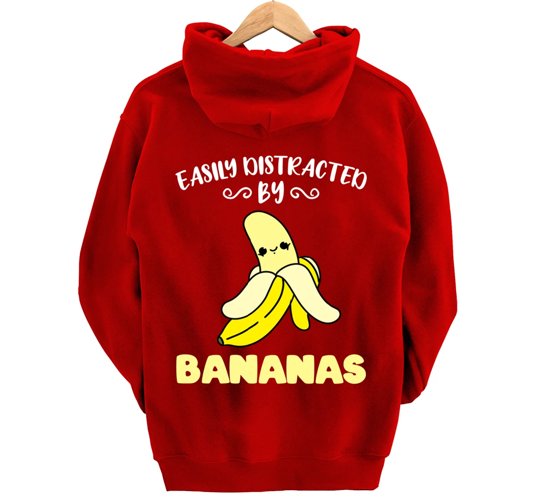 Easily Distracted By Bananas Pullover Hoodie