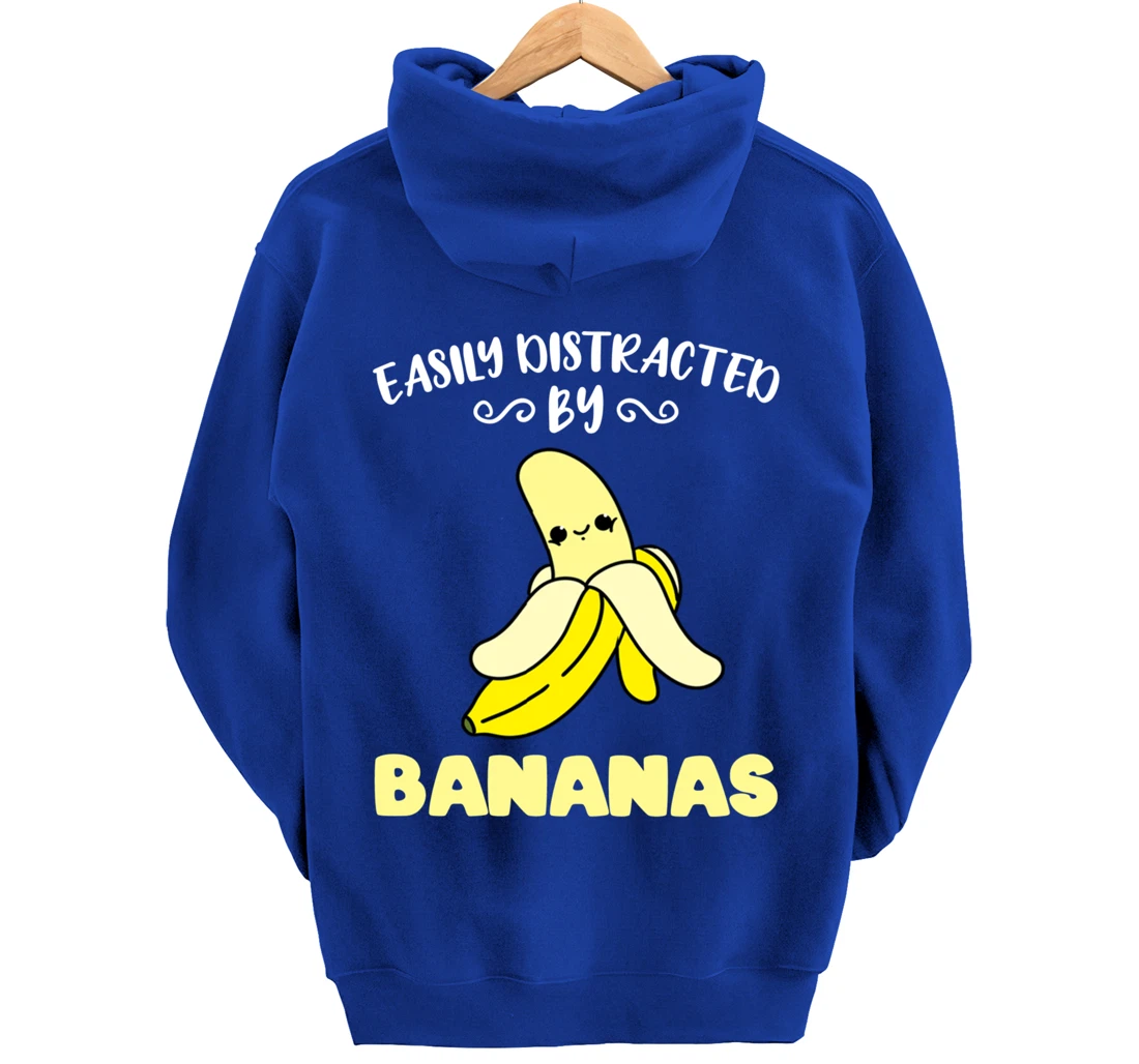 Easily Distracted By Bananas Pullover Hoodie