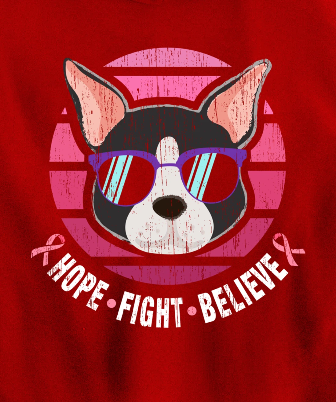 Boston Terrier Breast Cancer Survivor Pullover Hoodie