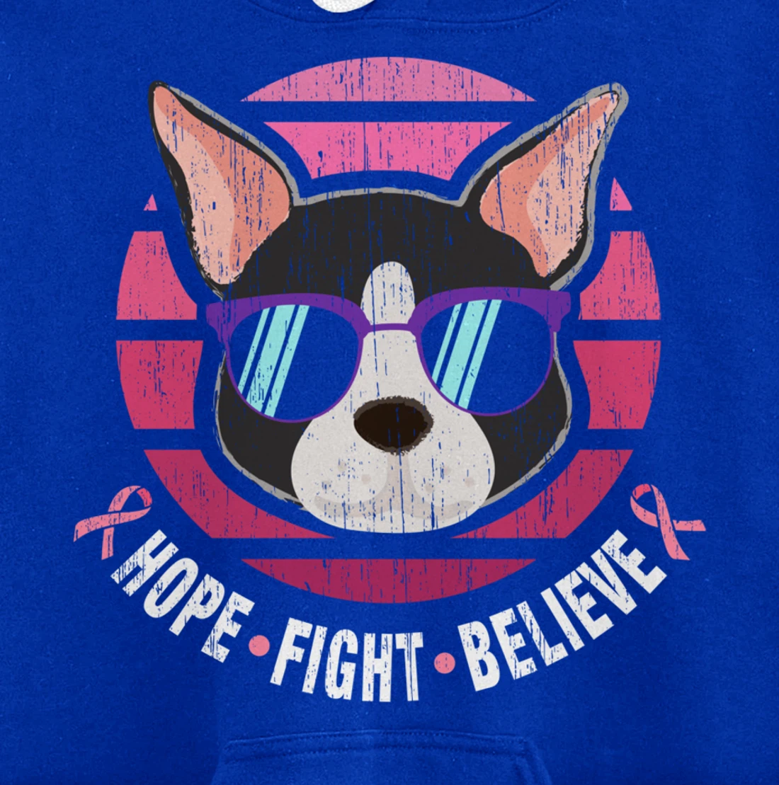 Boston Terrier Breast Cancer Survivor Pullover Hoodie