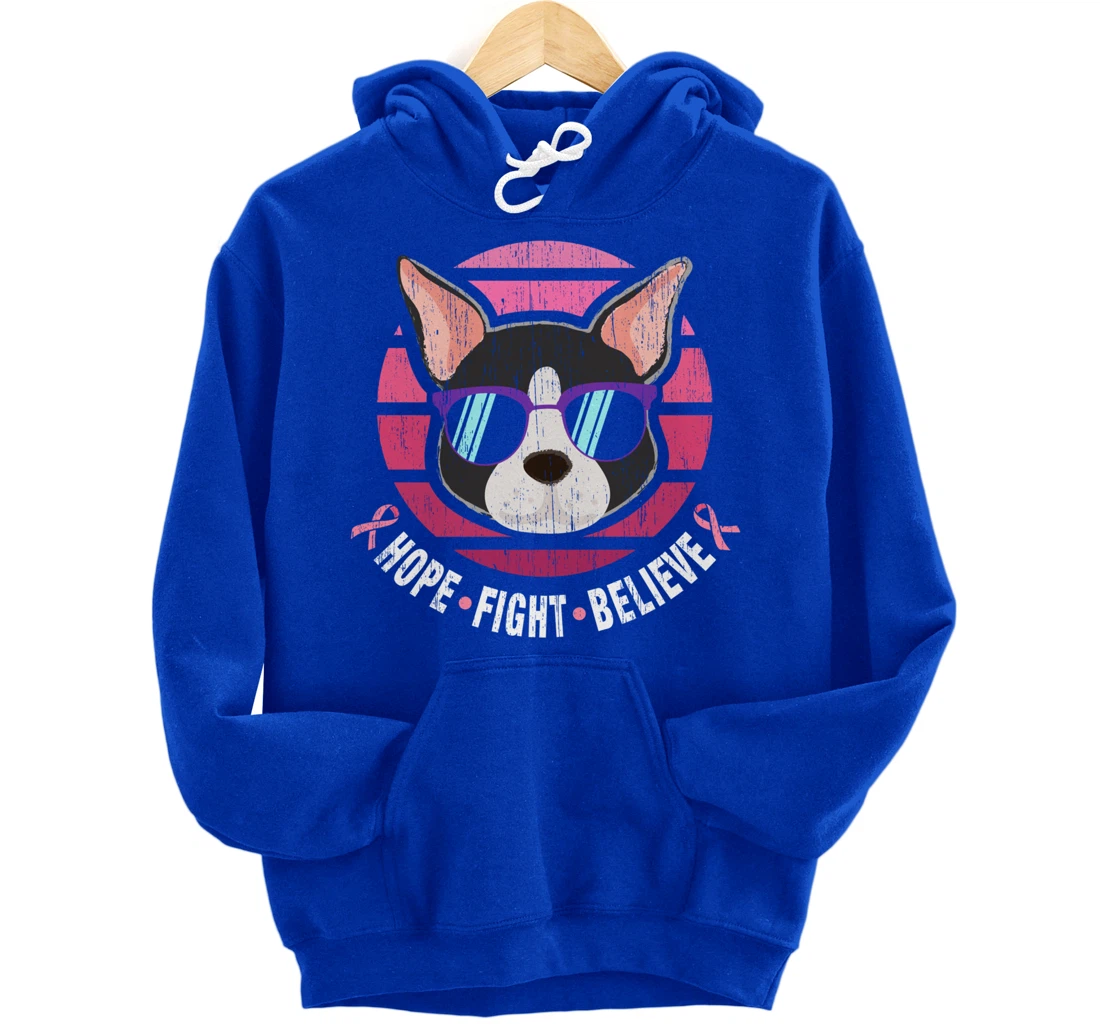 Boston Terrier Breast Cancer Survivor Pullover Hoodie