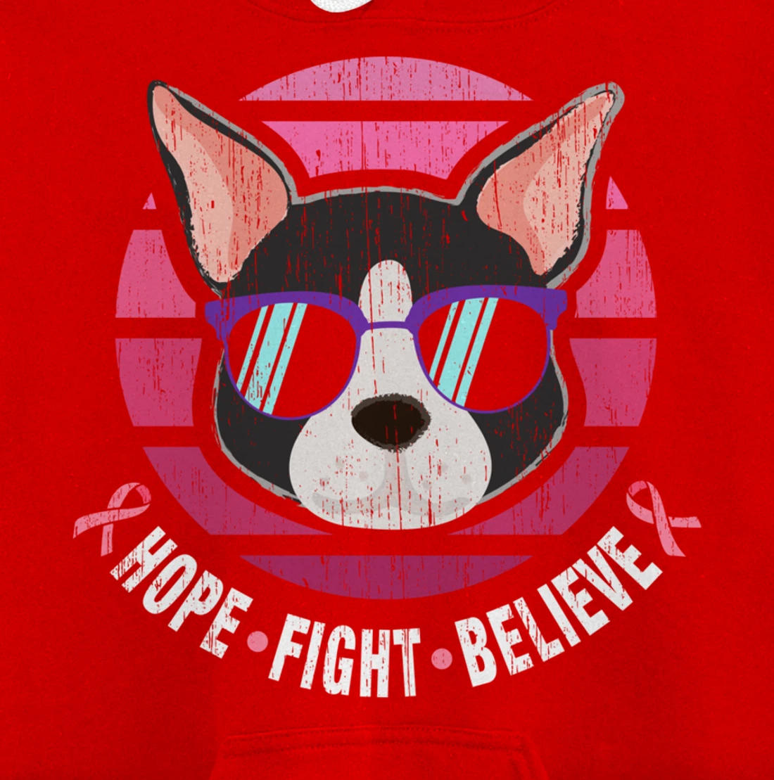 Boston Terrier Breast Cancer Survivor Pullover Hoodie