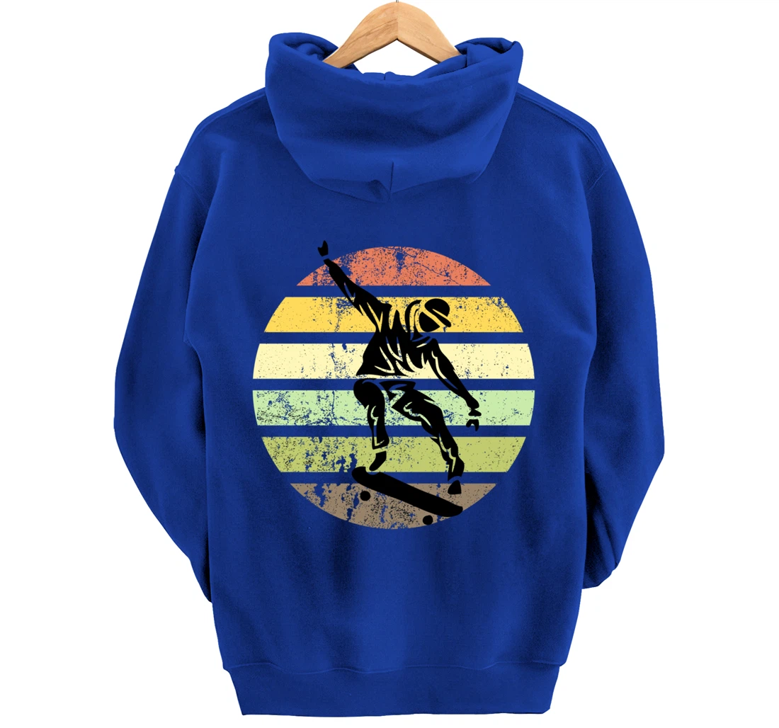 Skateboard Skater Retro Sunset Vintage Pullover Hoodie