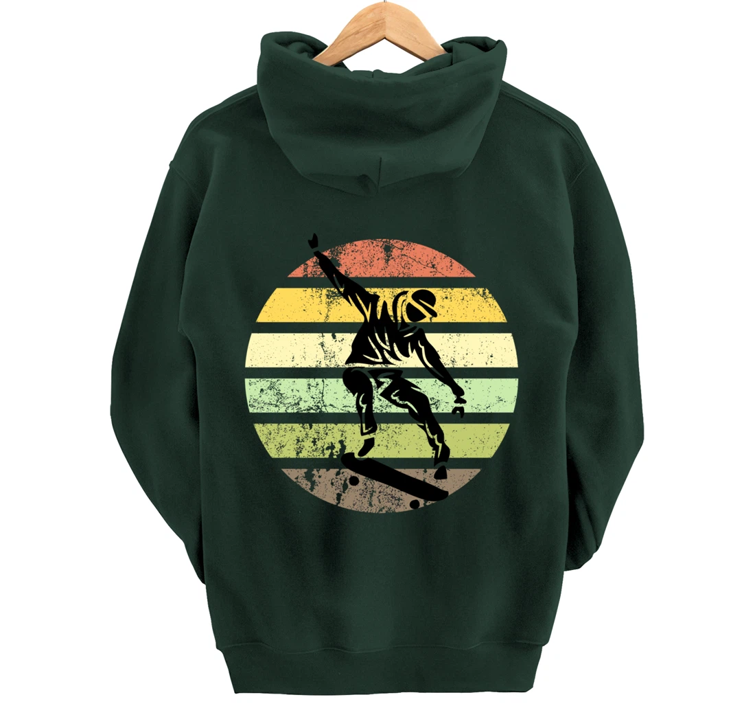Skateboard Skater Retro Sunset Vintage Pullover Hoodie