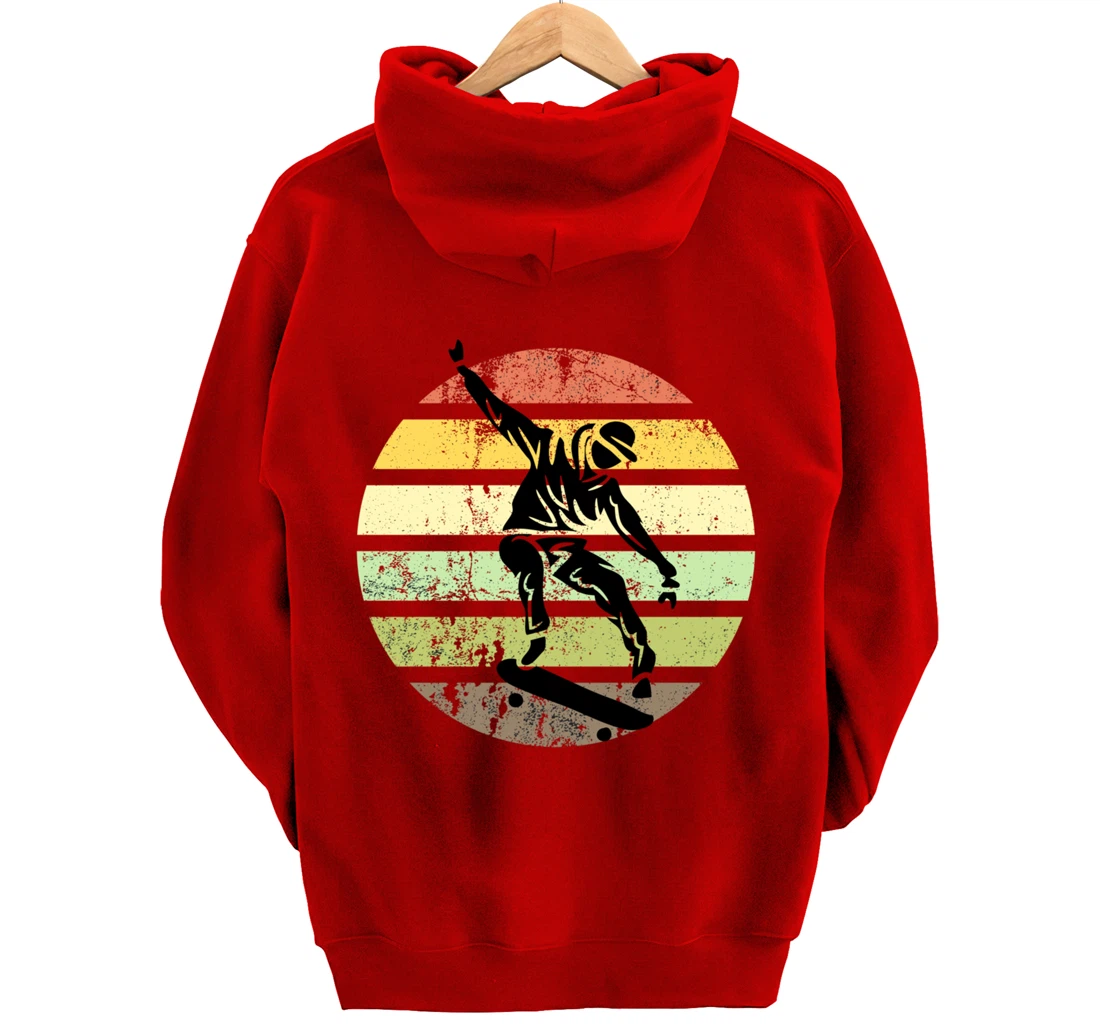 Skateboard Skater Retro Sunset Vintage Pullover Hoodie