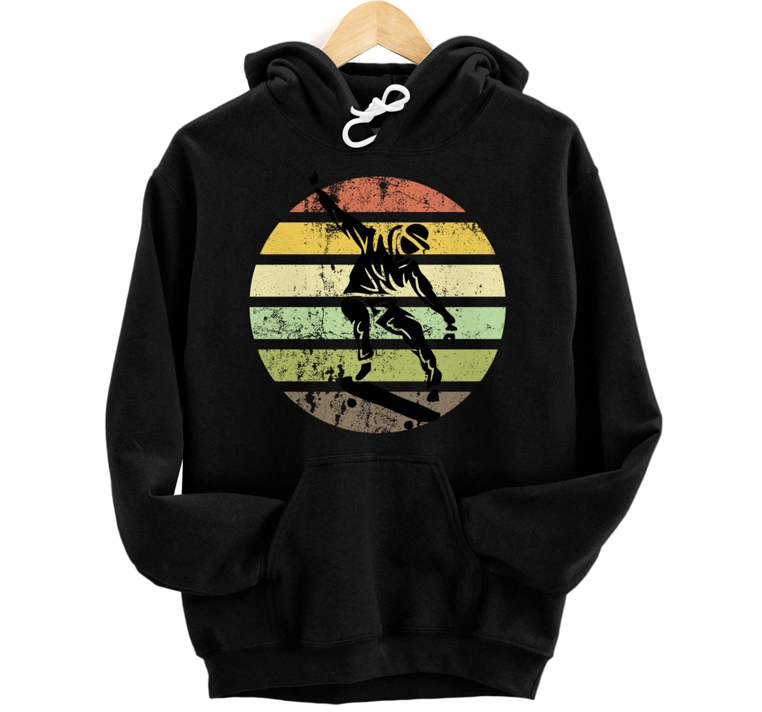 Skateboard Skater Retro Sunset Vintage Pullover Hoodie