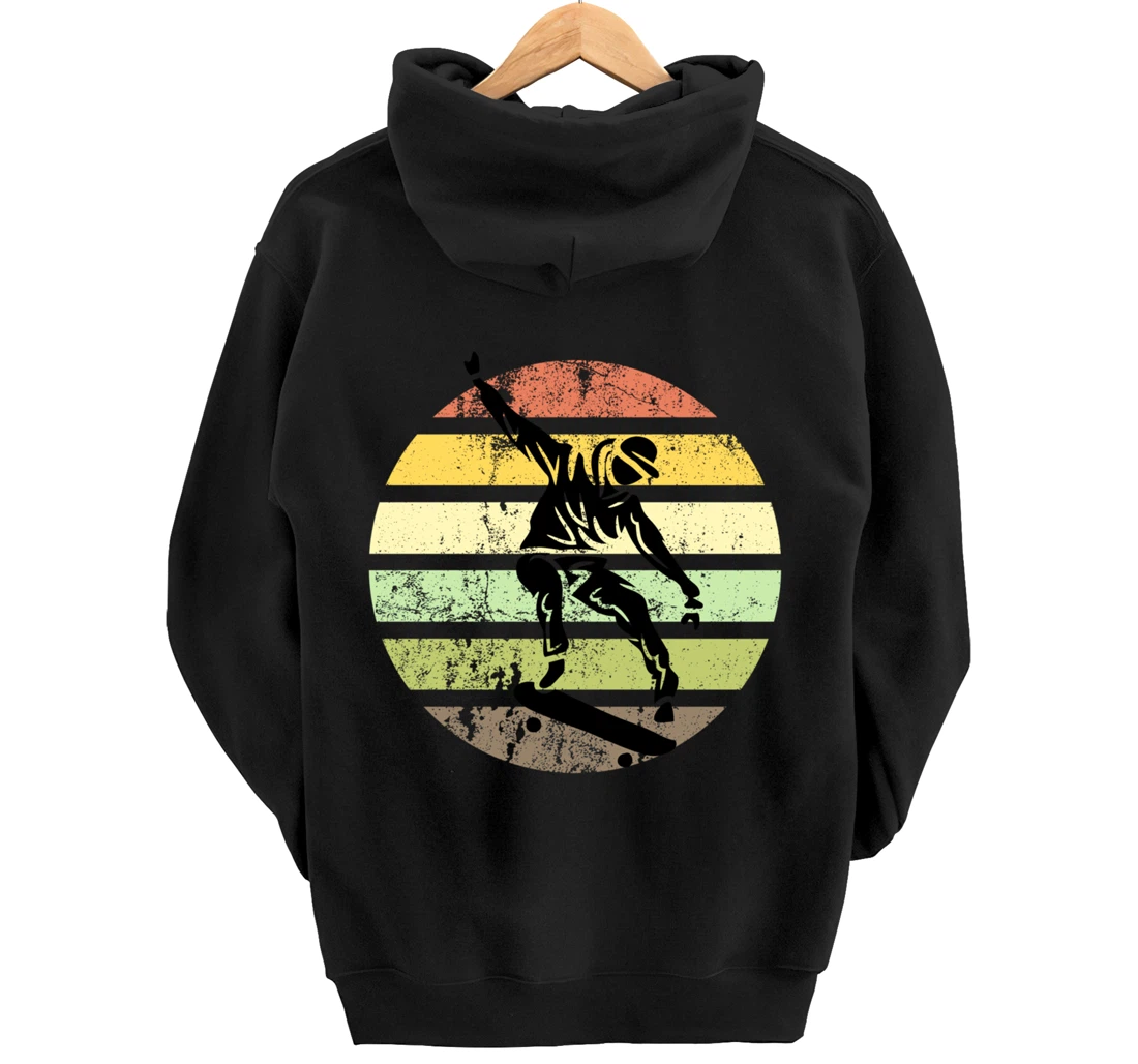 Skateboard Skater Retro Sunset Vintage Pullover Hoodie