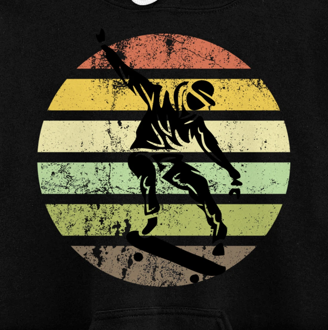 Skateboard Skater Retro Sunset Vintage Pullover Hoodie