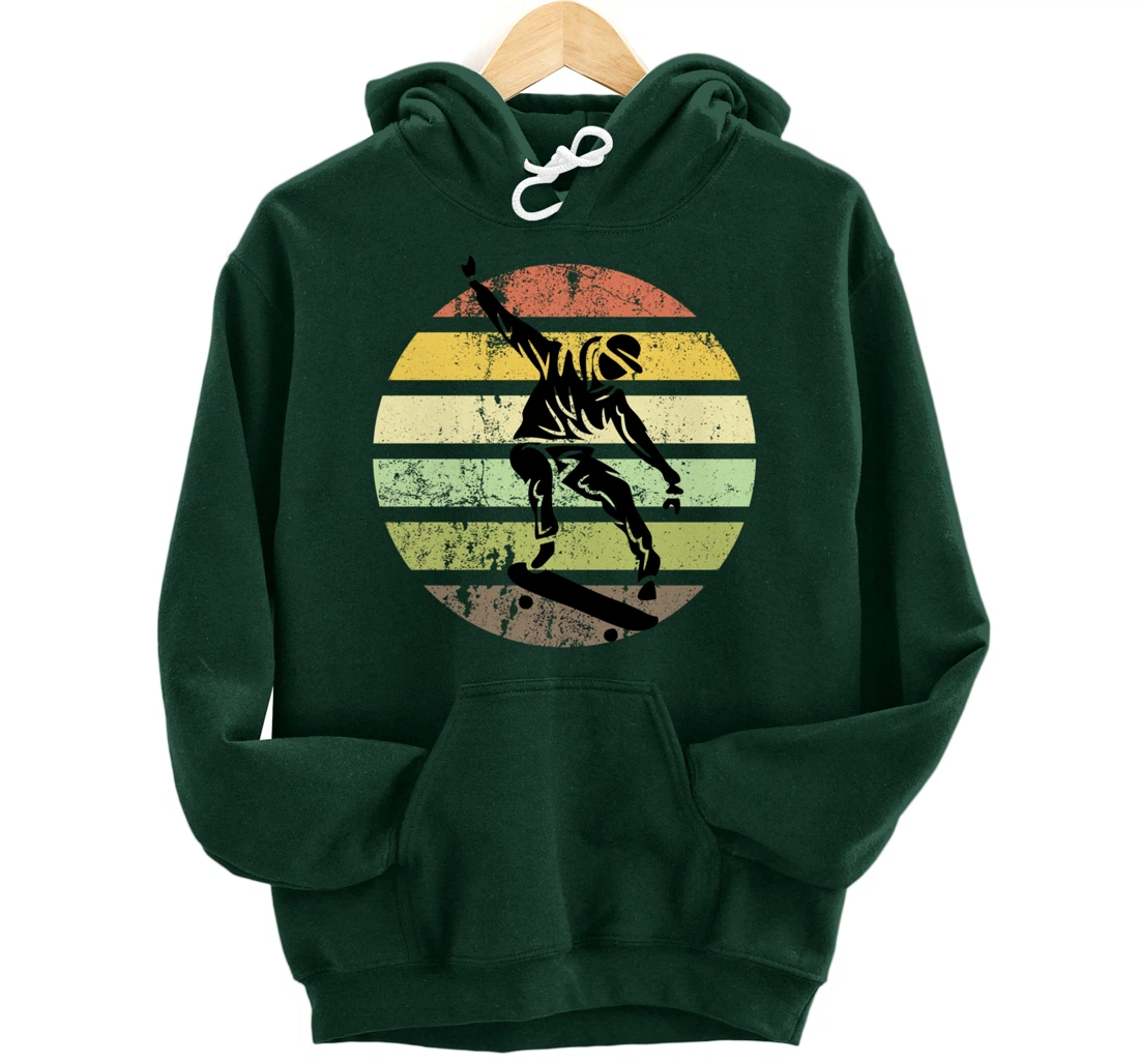 Skateboard Skater Retro Sunset Vintage Pullover Hoodie