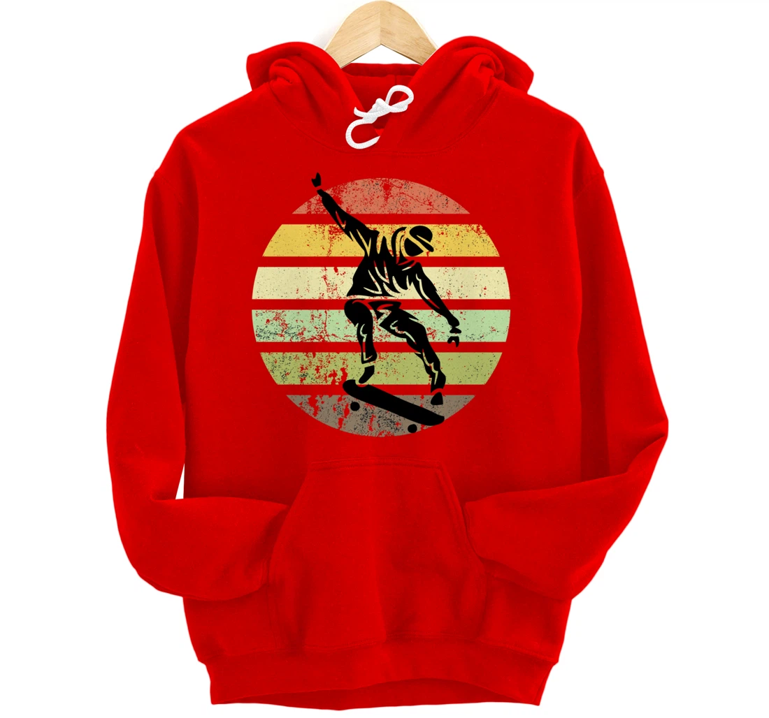 Skateboard Skater Retro Sunset Vintage Pullover Hoodie