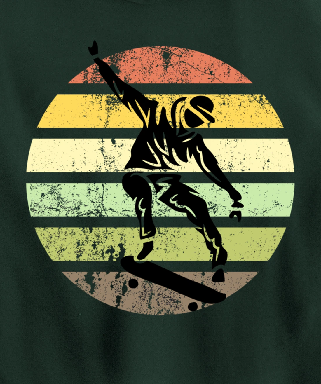Skateboard Skater Retro Sunset Vintage Pullover Hoodie