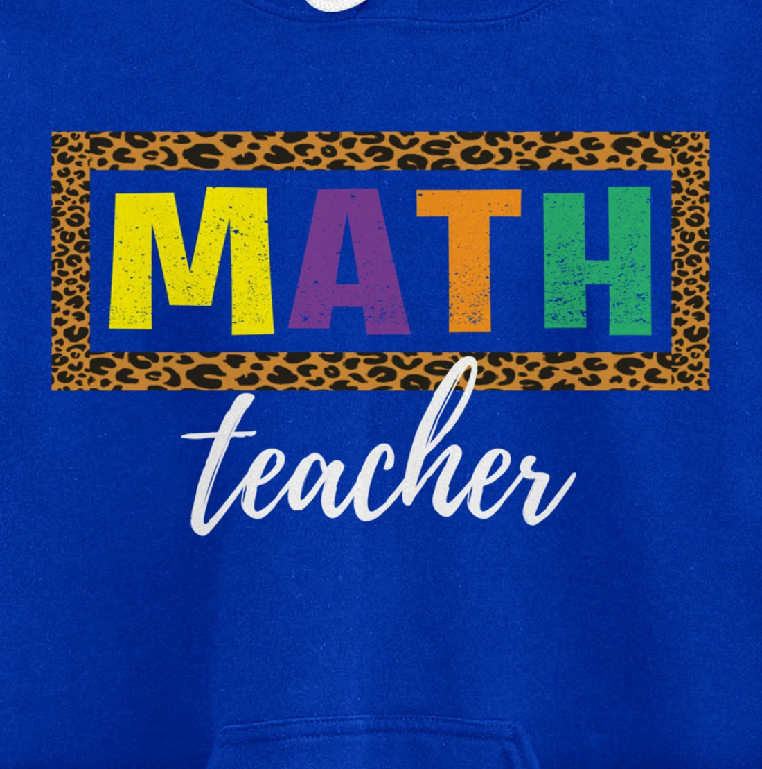 Student Back to School Supplies Leopard Math Teacher Pullover Hoodie