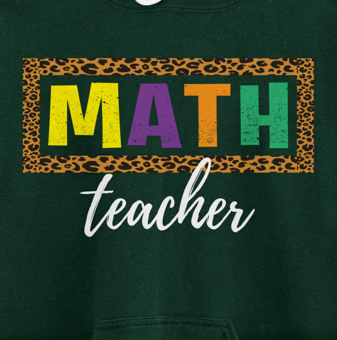 Student Back to School Supplies Leopard Math Teacher Pullover Hoodie
