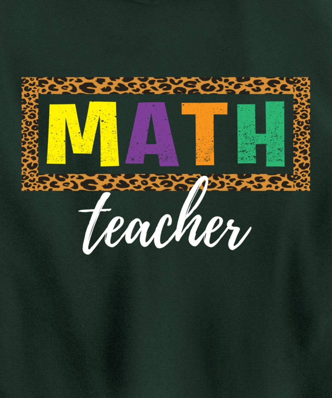 Student Back to School Supplies Leopard Math Teacher Pullover Hoodie