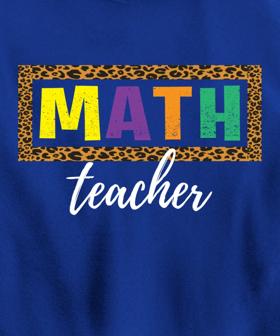 Student Back to School Supplies Leopard Math Teacher Pullover Hoodie