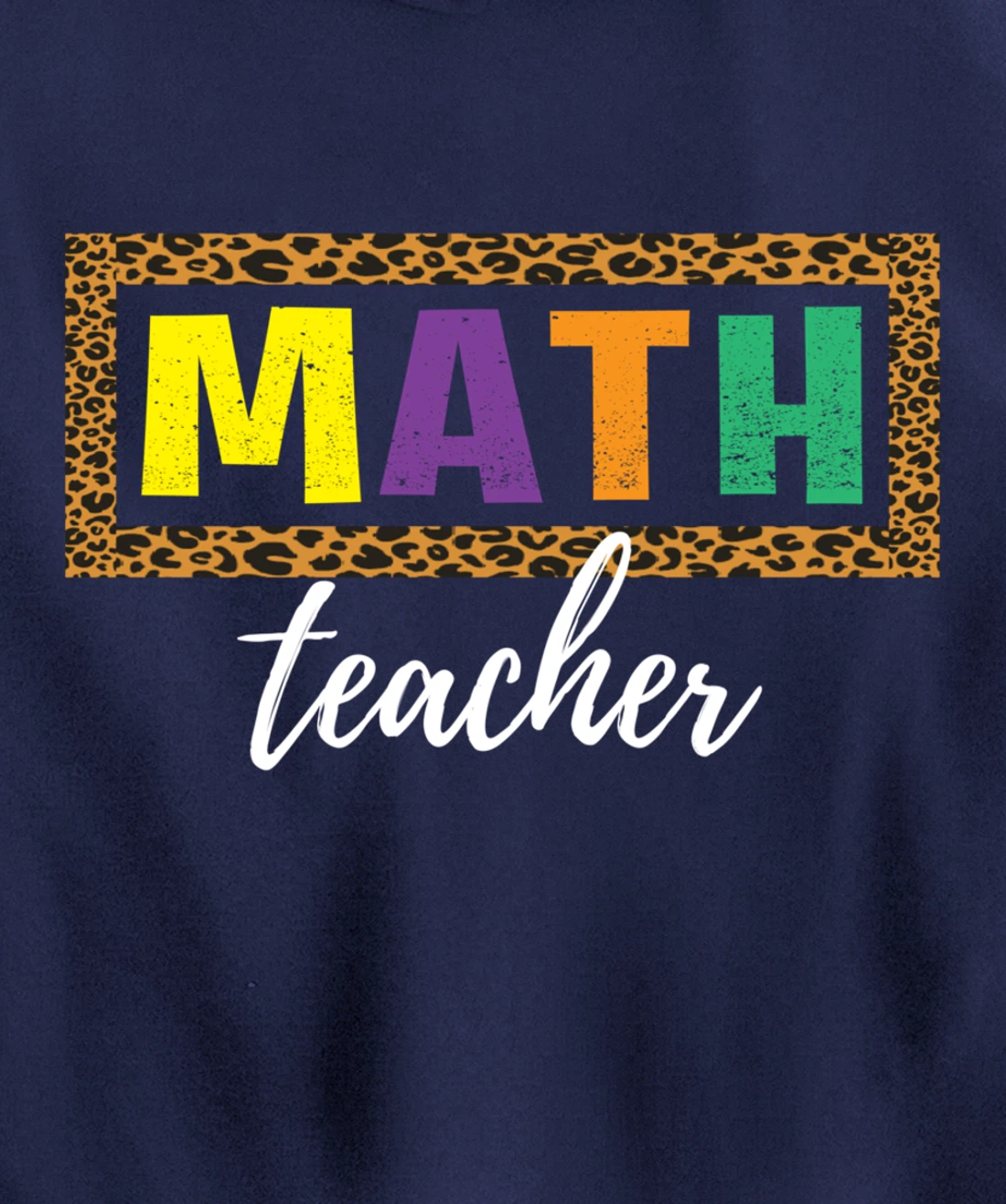 Student Back to School Supplies Leopard Math Teacher Pullover Hoodie