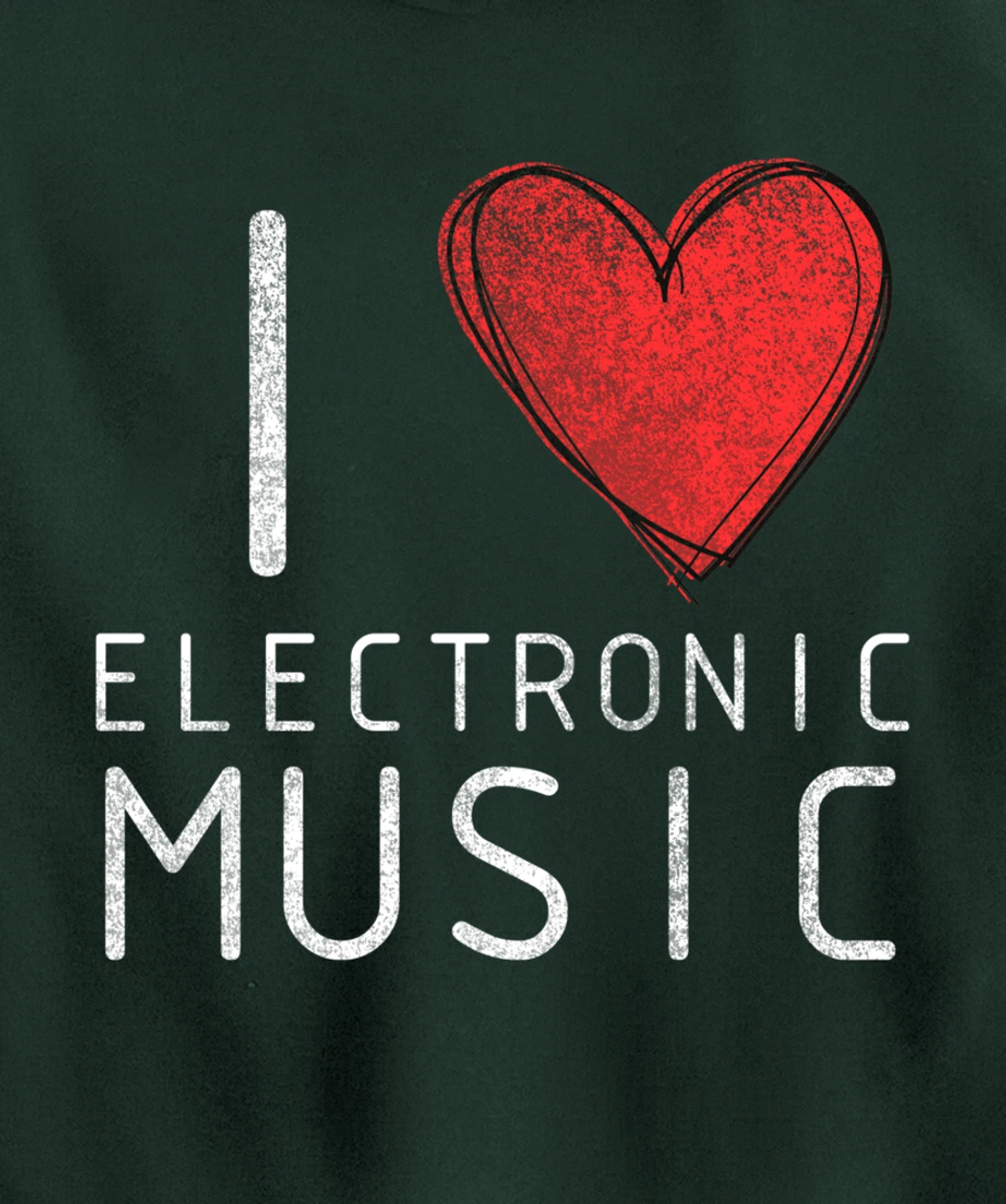 I love techno, techouse, electronic music cool distressed Pullover Hoodie