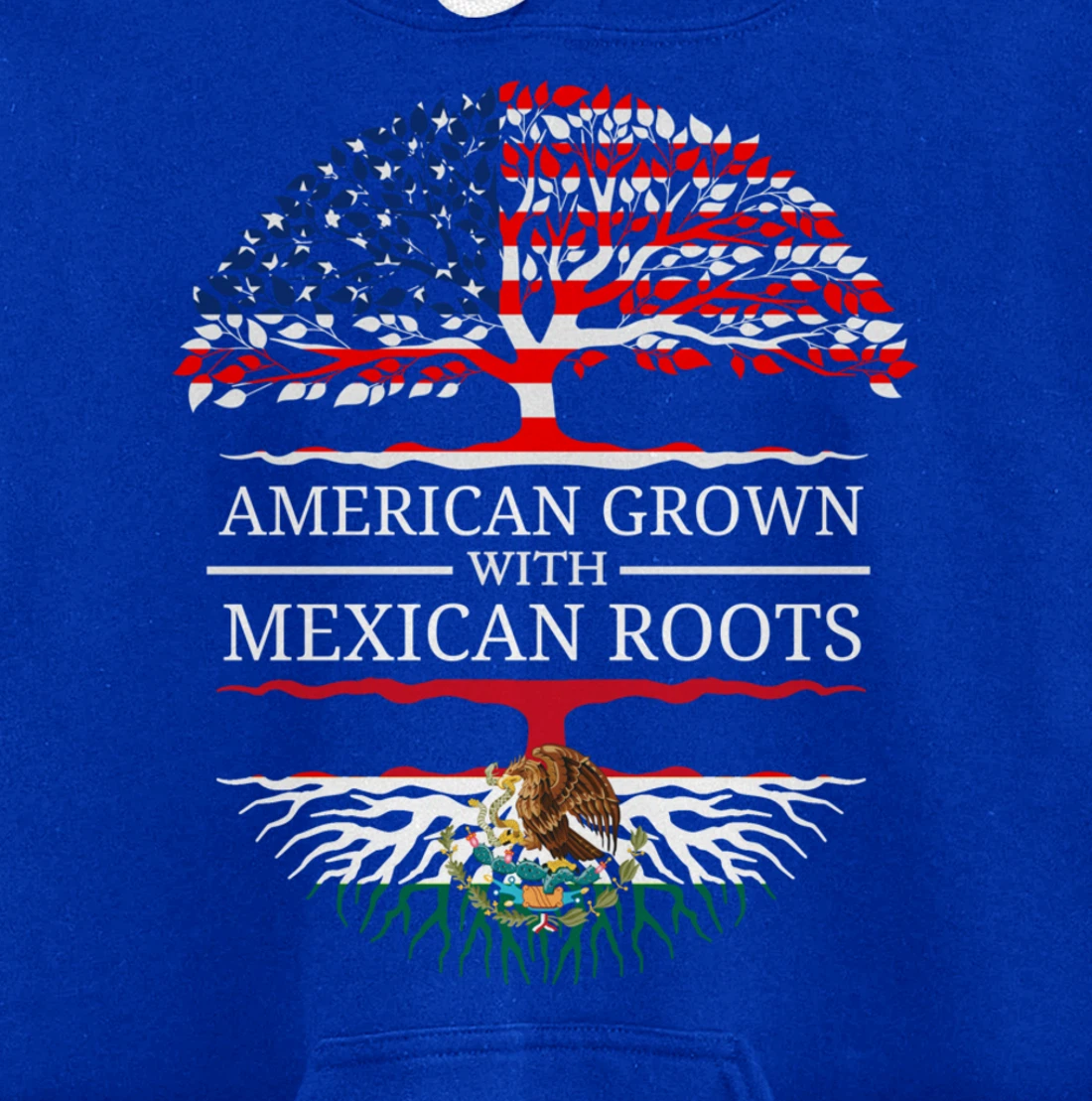 American Grown With Mexican Roots USA Flag Vintage Heritage Pullover Hoodie