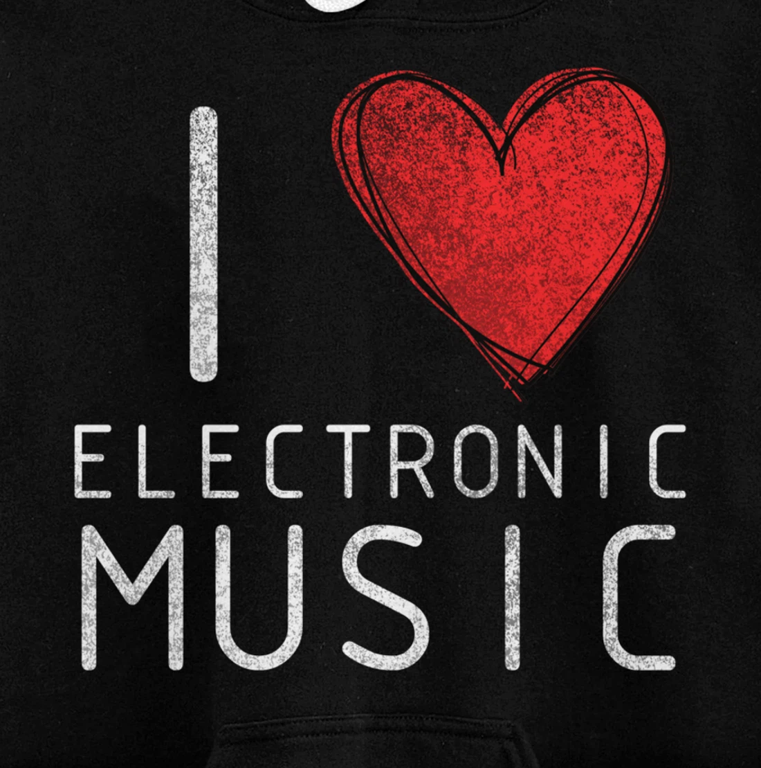 I love techno, techouse, electronic music cool distressed Pullover Hoodie