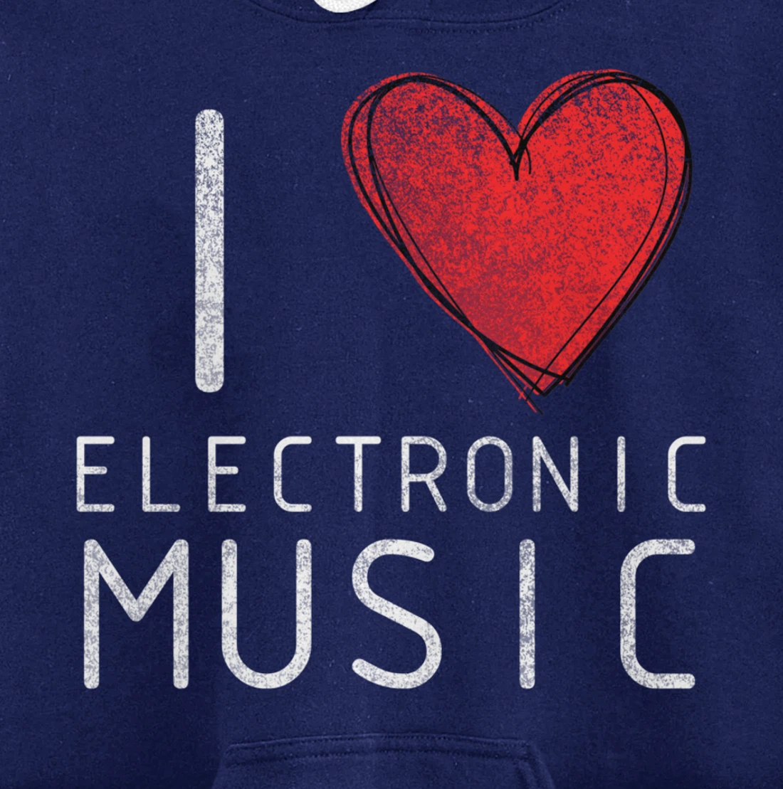 I love techno, techouse, electronic music cool distressed Pullover Hoodie