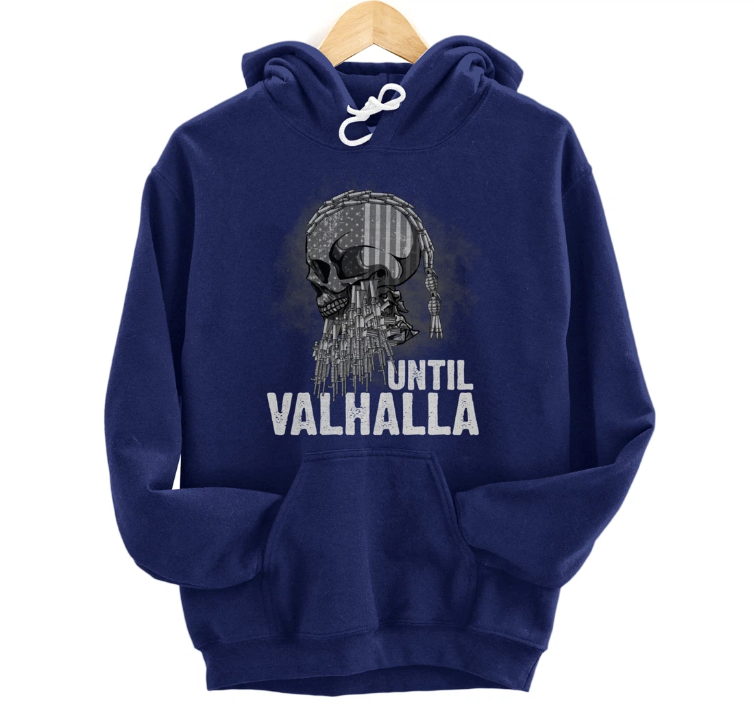 Until Valhalla Viking US Flag Vintage Shirt-Til Valhalla Pullover Hoodie