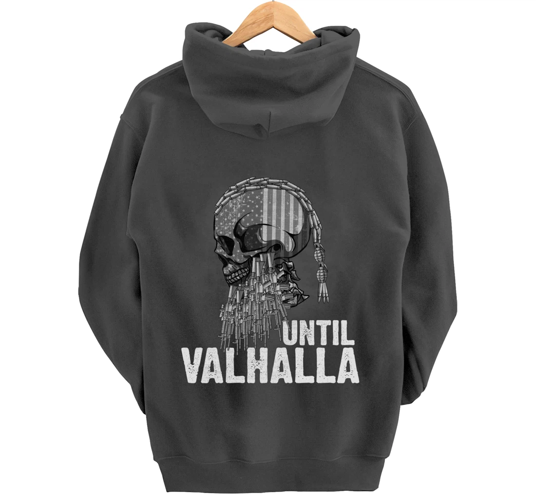 Until Valhalla Viking US Flag Vintage Shirt-Til Valhalla Pullover Hoodie