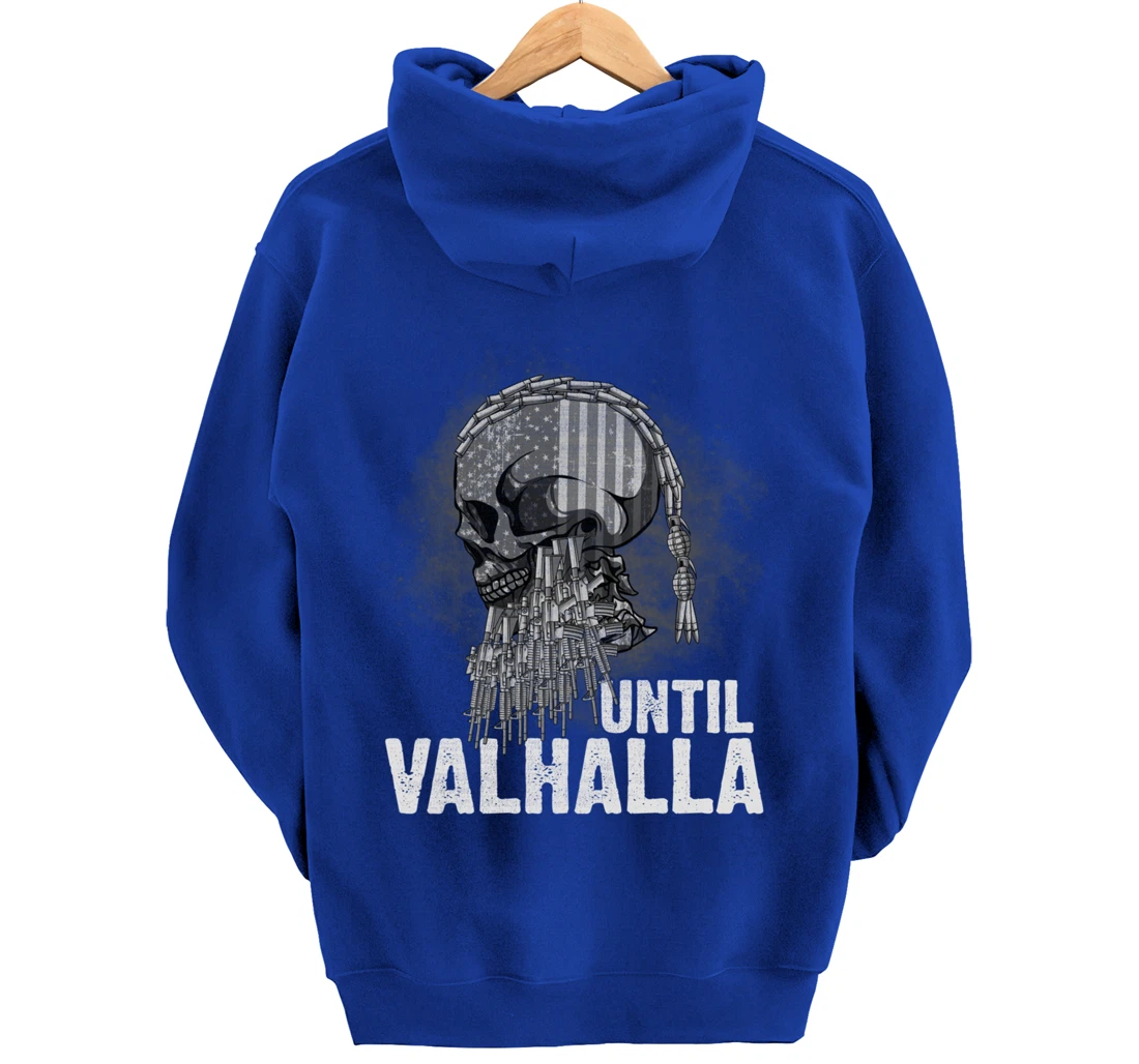 Until Valhalla Viking US Flag Vintage Shirt-Til Valhalla Pullover Hoodie