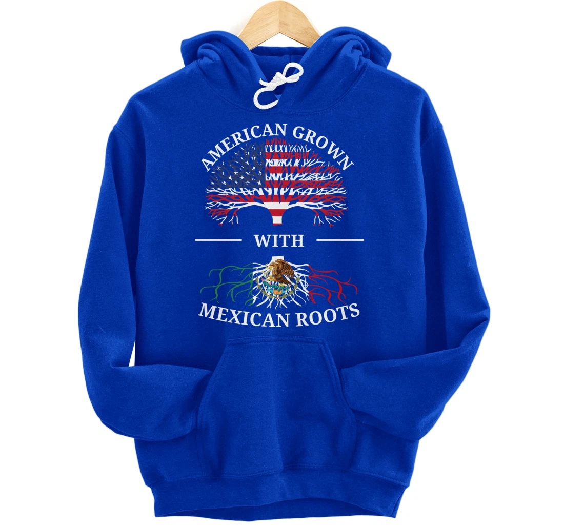 American Grown With Mexican Roots USA Flag Vintage Heritage Pullover Hoodie